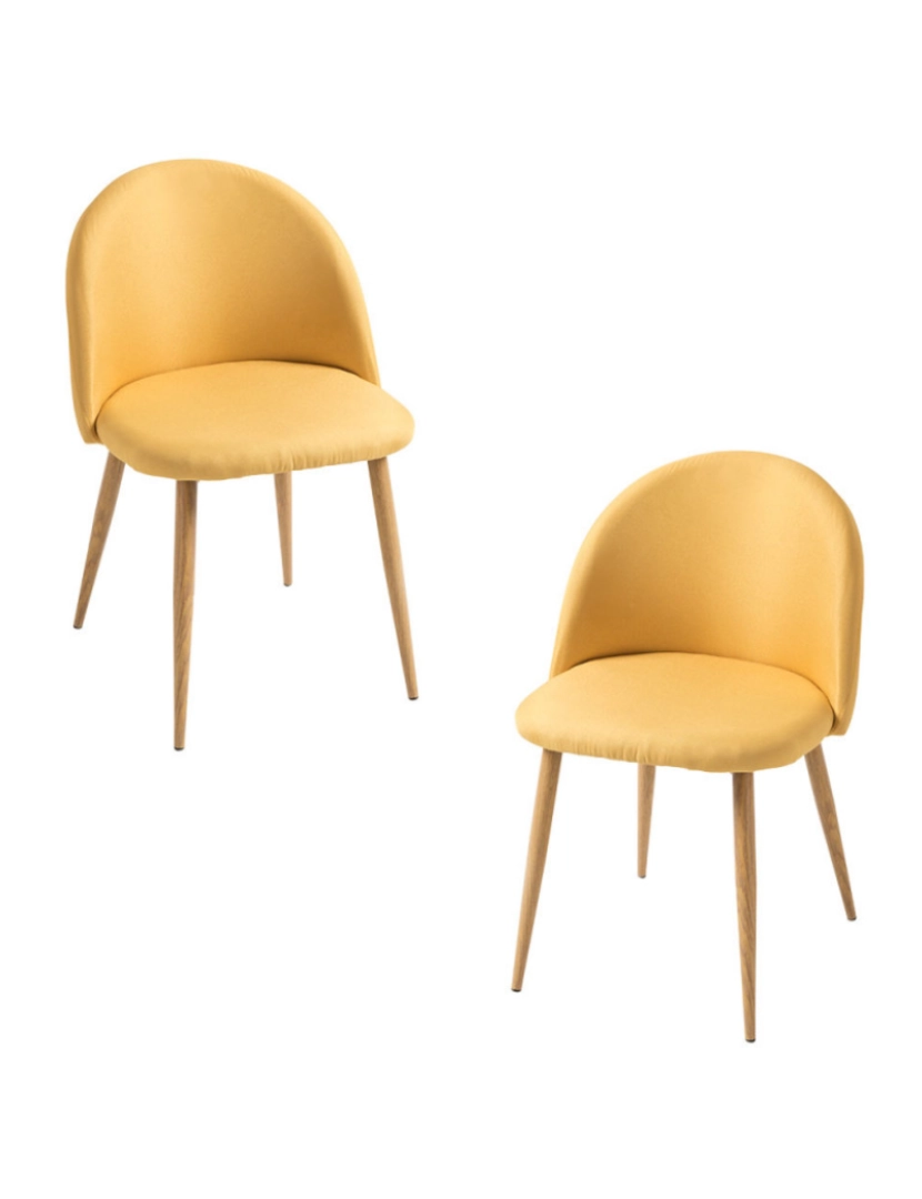 imagem de Pack 2 Cadeiras Vint Tecido - Amarelo1