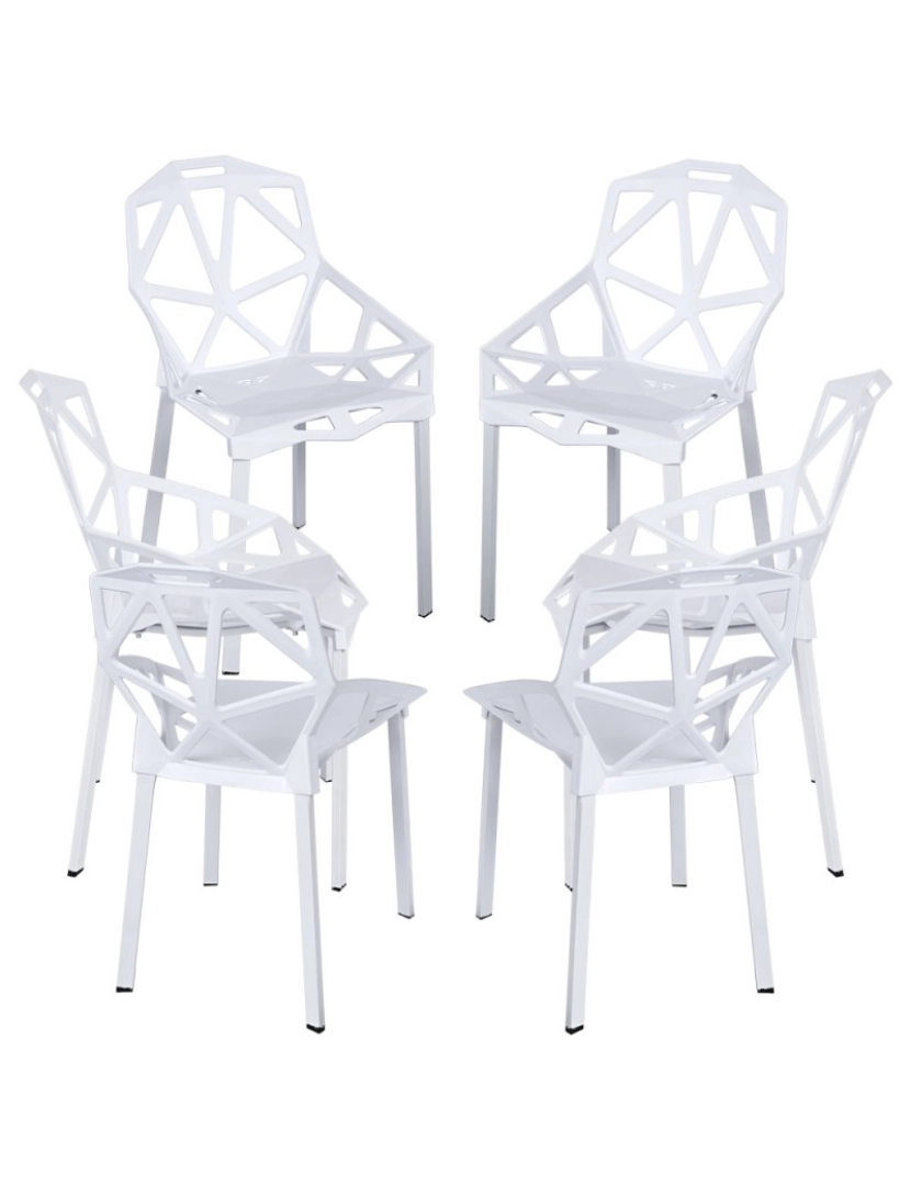 Presentes Miguel - Pack 6 Cadeiras Omega - Branco