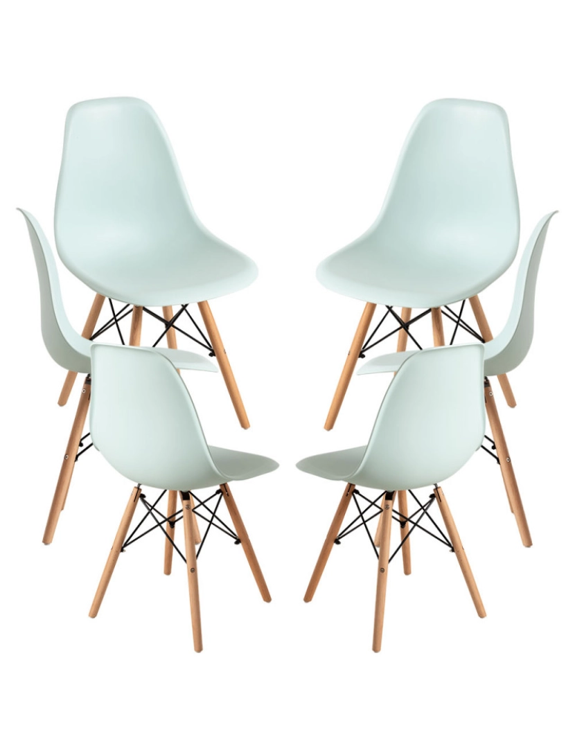 Presentes Miguel - Pack 6 Cadeiras Tower Basic - Celadon