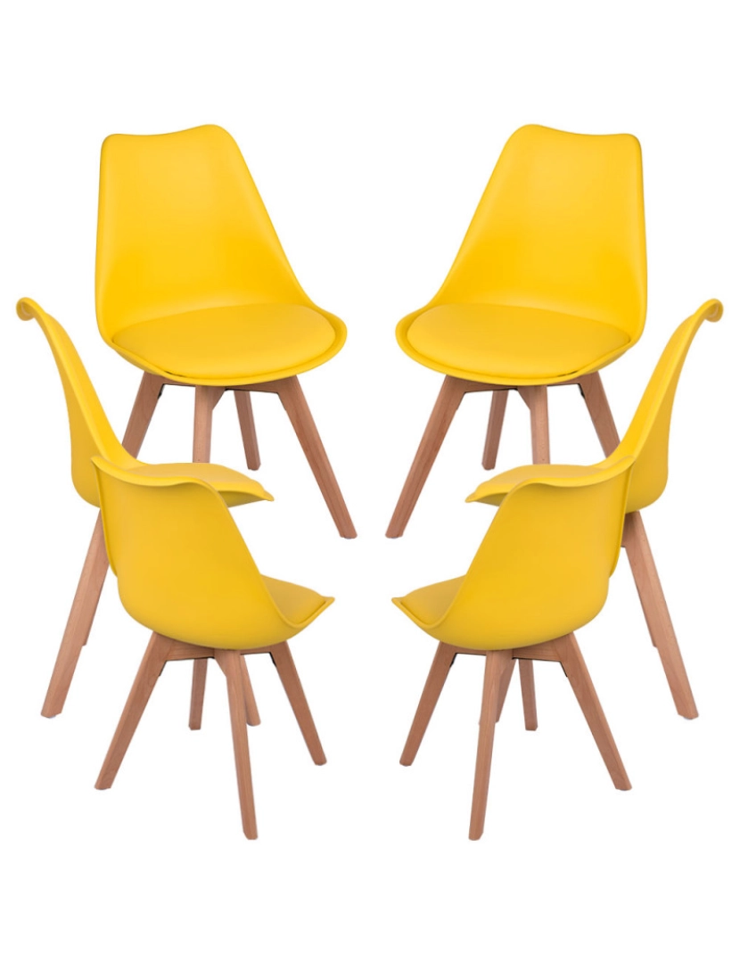 Presentes Miguel - Pack 6 Cadeiras Synk Basic - Amarelo
