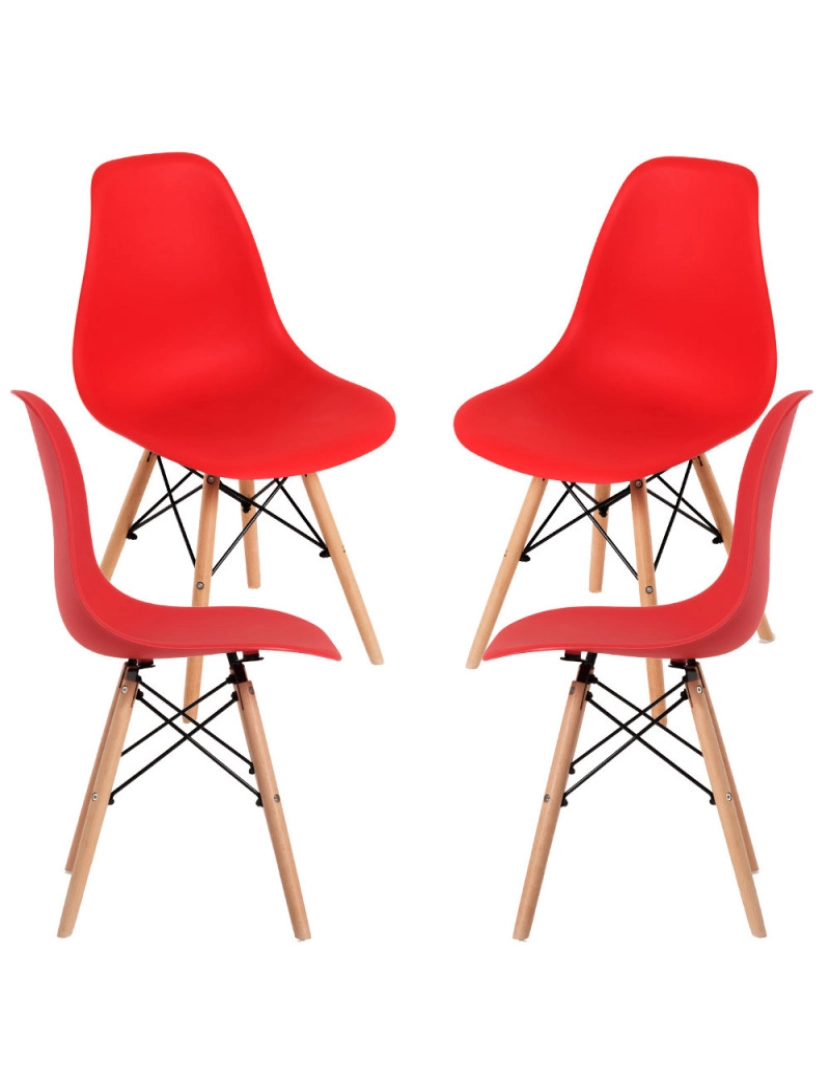 Presentes Miguel - Pack 4 Cadeiras Tower Basic - Vermelho