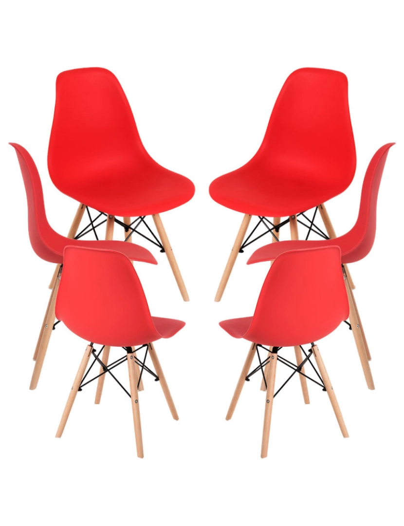 Presentes Miguel - Pack 6 Cadeiras Tower Basic - Vermelho