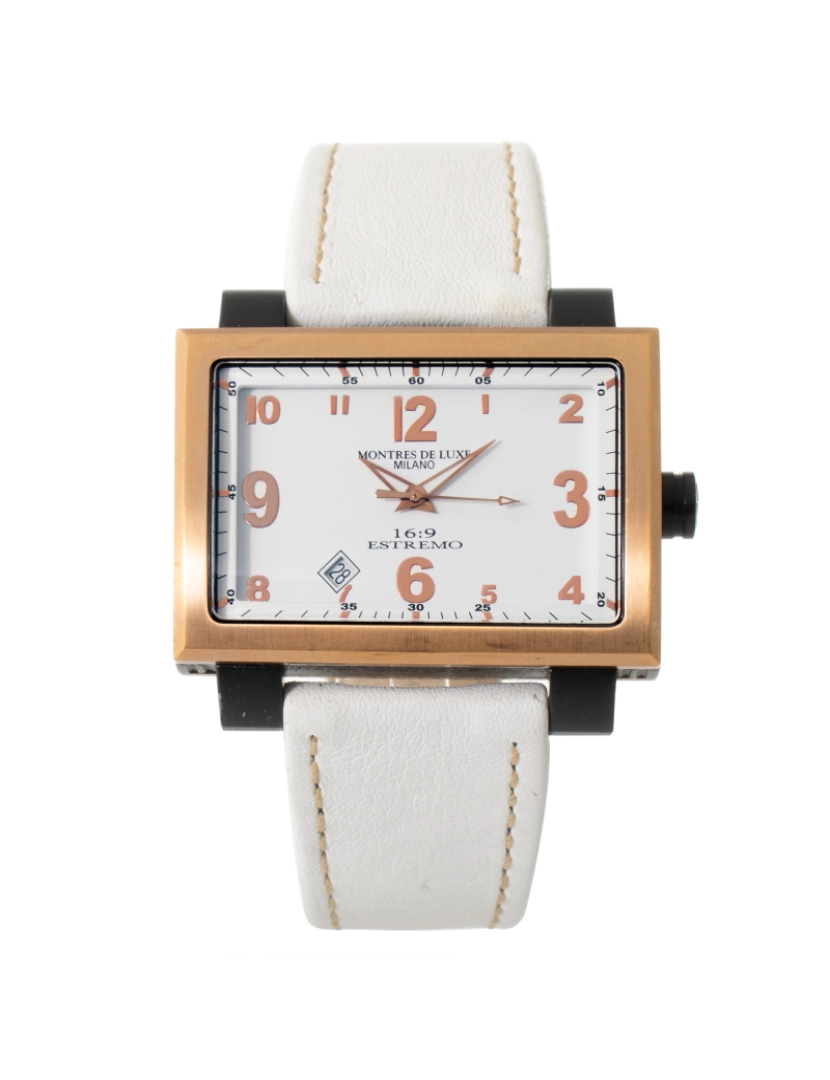 Montres De Luxe - Relógio das mulheres Montres De Luxe Piel 091691Wh-Gold