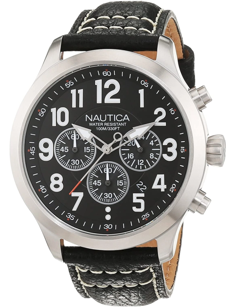 Nautica - Homem náutico relógio de couro Nai14516G