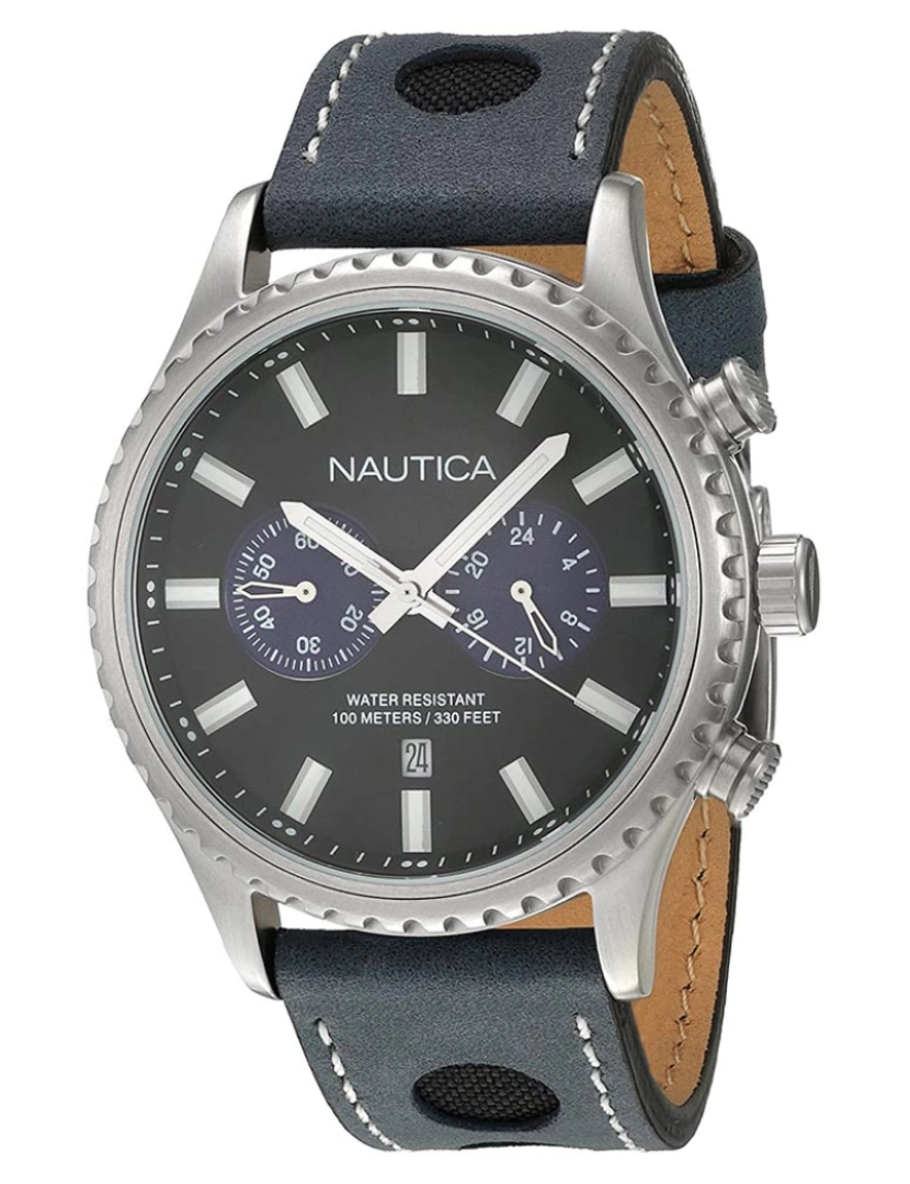 Nautica - Homem náutico relógio de couro Nai18512G