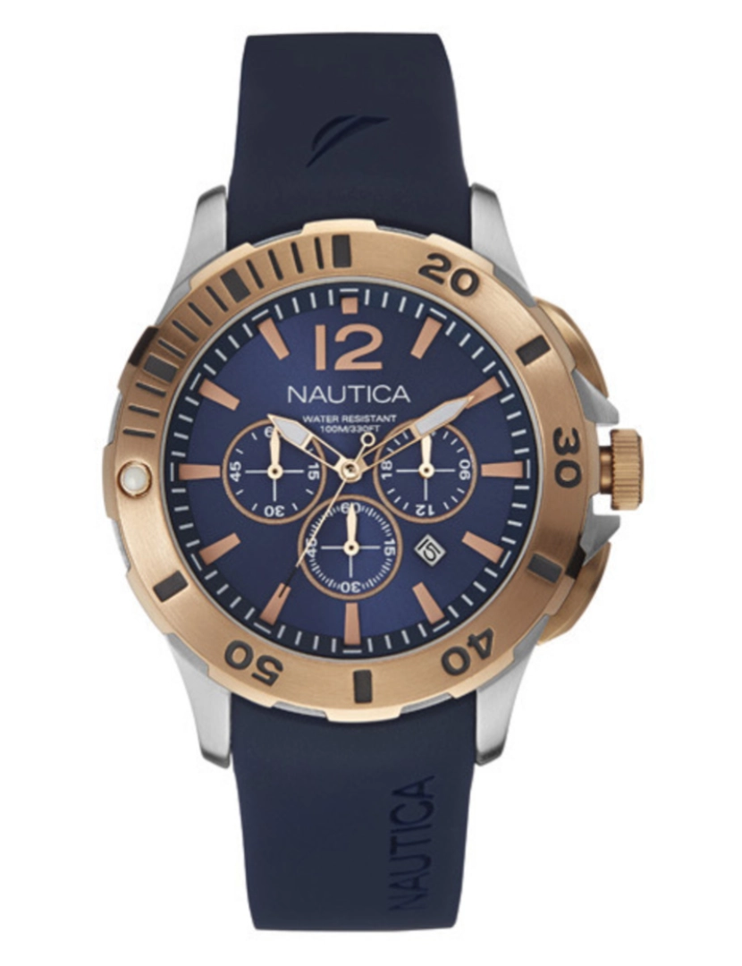 Nautica - Nautical relógio masculino Caucho Nai19506G
