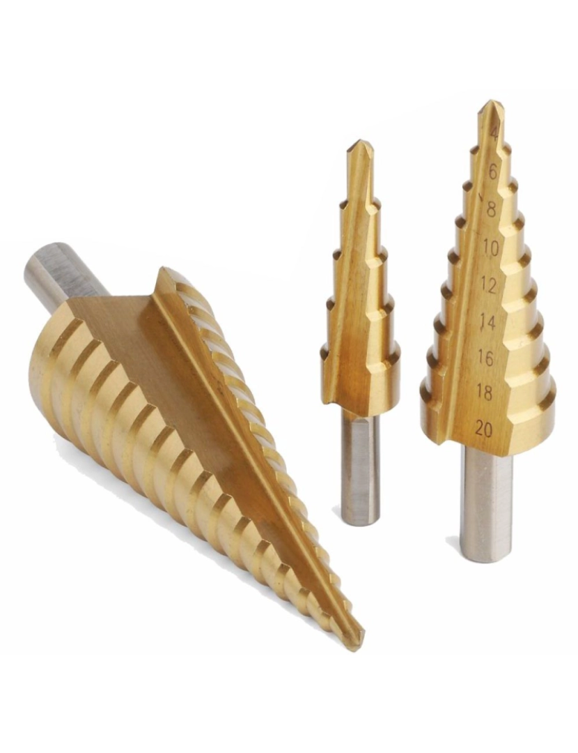 Div - Conjunto De 3 Brocas Cone 4-12mm/4-20mm/4-32mm