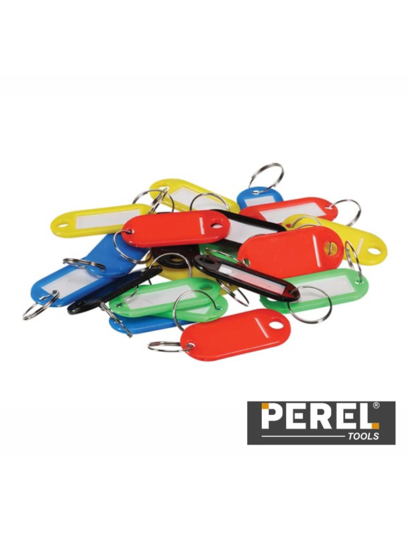 Perel - Conjunto de 20 Porta-Chaves C/ Etiqueta Coloridos PEREL