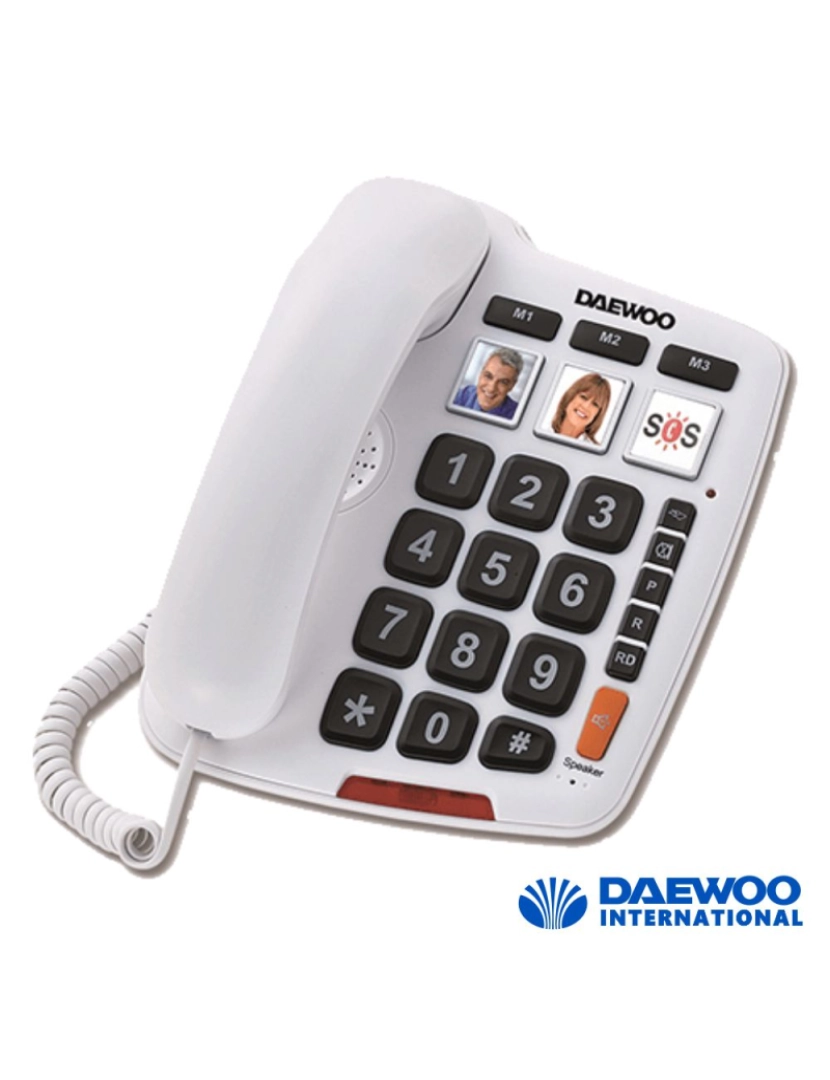 Daewoo - Telefone Teclas Grandes C/ 6 Memórias Diretas Branco Daewoo