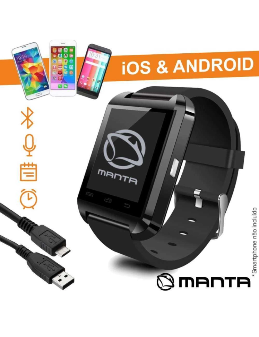 Manta - Smartwatch Android Multifunções 1.44" C/Sensor-G Manta