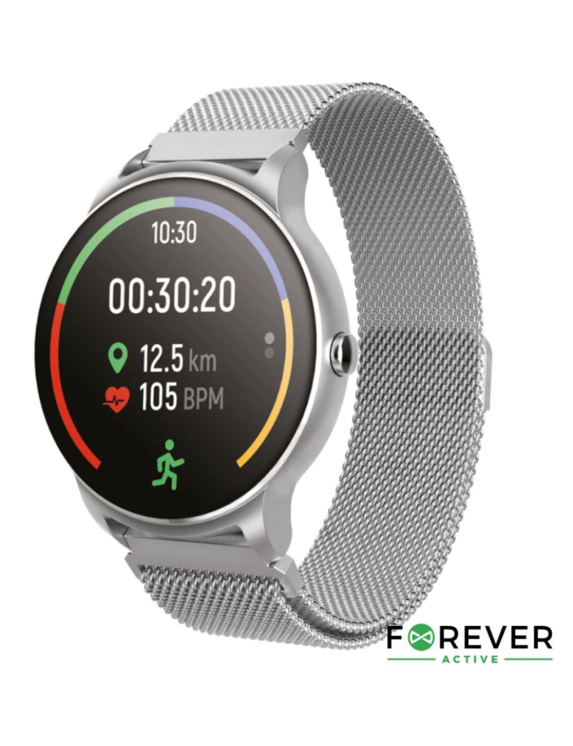 Forever - SmartWatch Multifunções P/ Android iOS Silver FOREVER