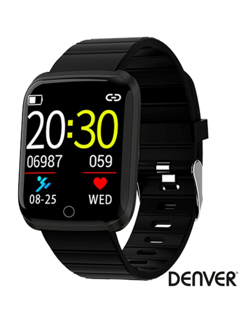 Denver - Smartwatch Multifunções P/ Android Ios Preto     