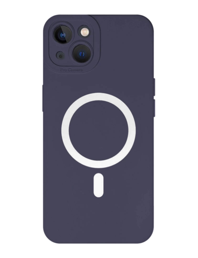 Div - Capa Silicone P/ Iphone 14 Magsafe Azul Escuro