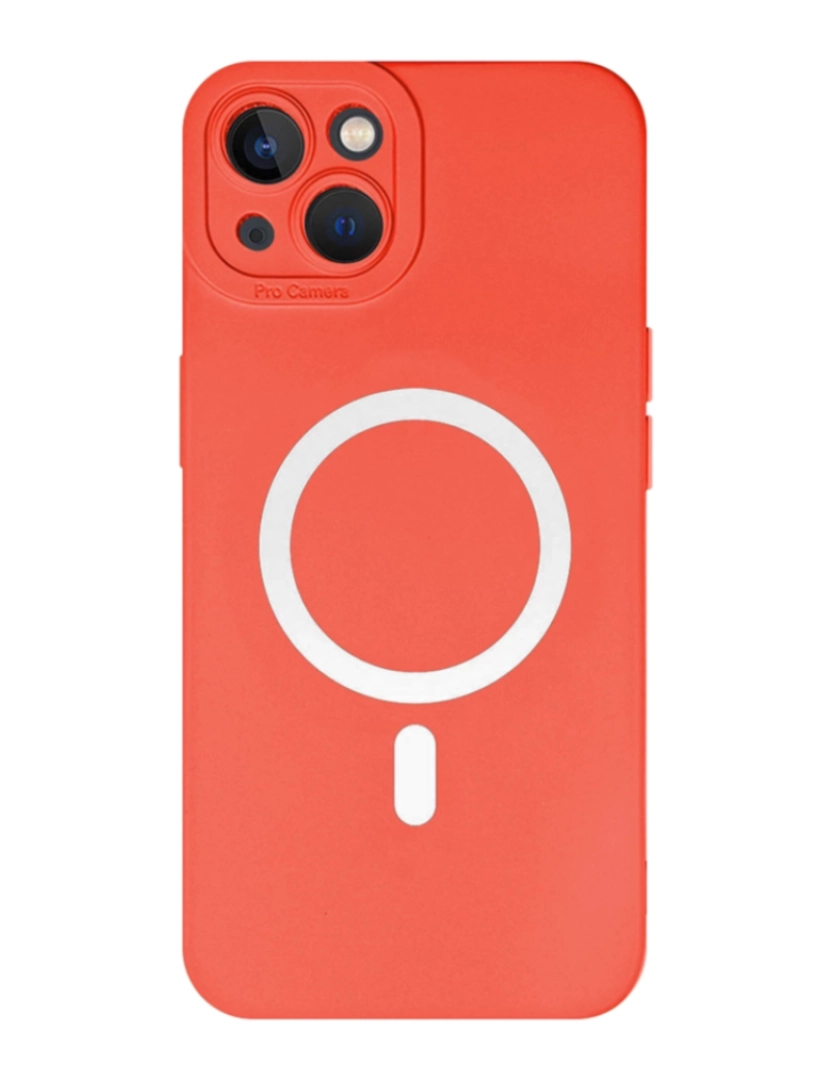 Div - Capa Silicone P/ Iphone 14 Magsafe Vermelho