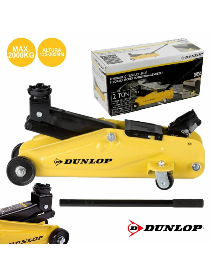 Dunlop - Macaco Hidraulico Para Automóvel 2000kg Dunlop