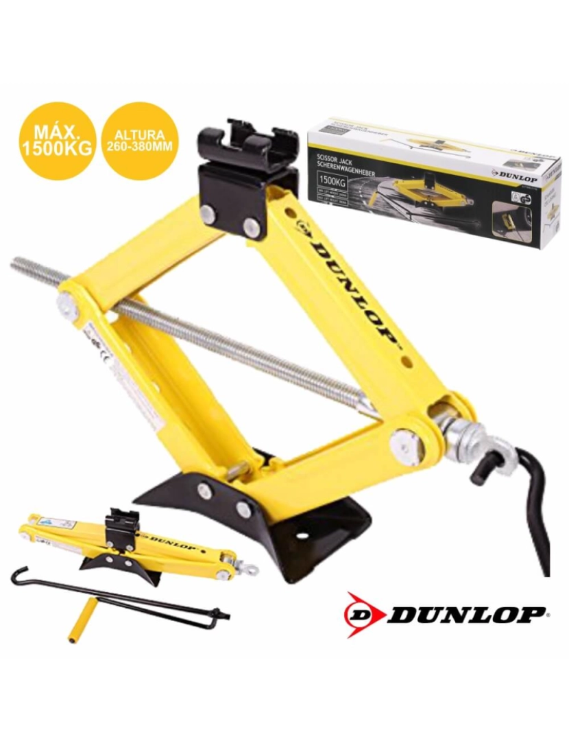 Dunlop - Macaco Em Tesoura P/ Automóvel Até 1500kg Dunlop