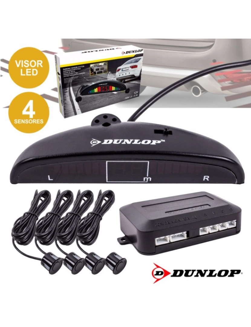 Dunlop - Kit de Estacionamento c/ 4 Sensores e Visor Dunlop 