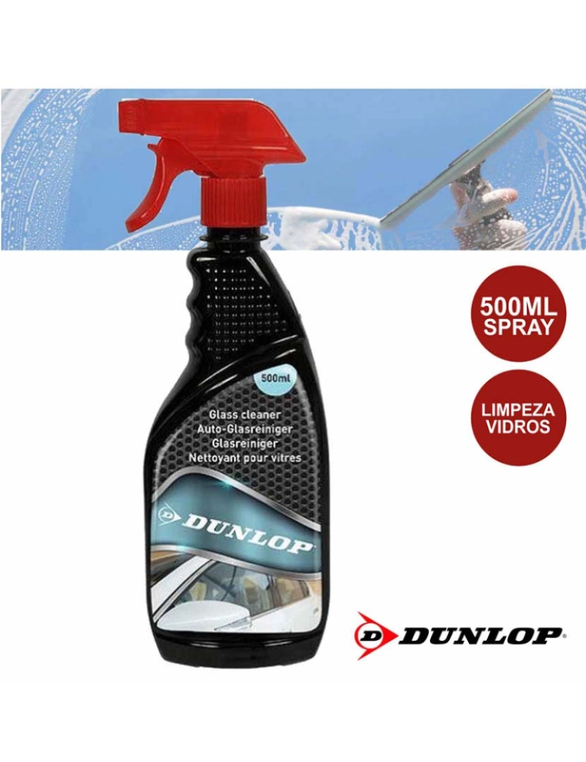 Dunlop - Spray de 500Ml Limpeza Vidros Dunlop 