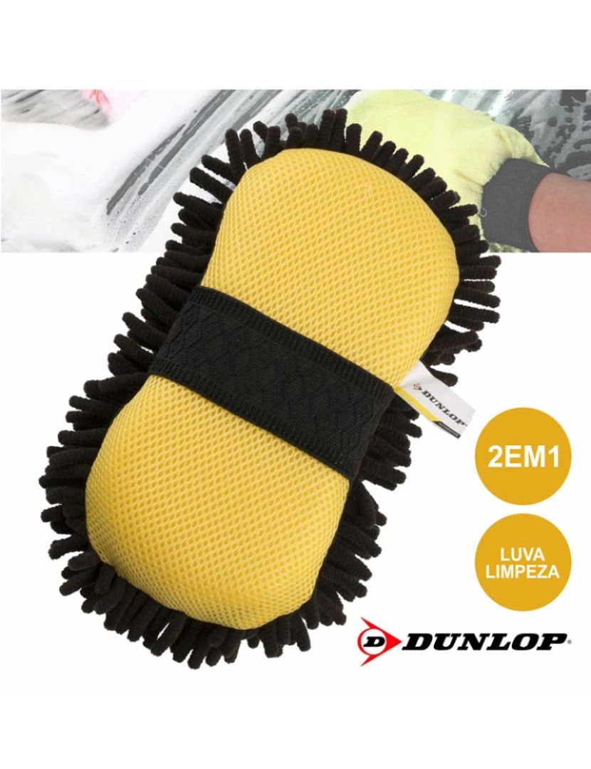 Dunlop - Luva de Limpeza Automóvel Microfibras 2Em1 Dunlop 