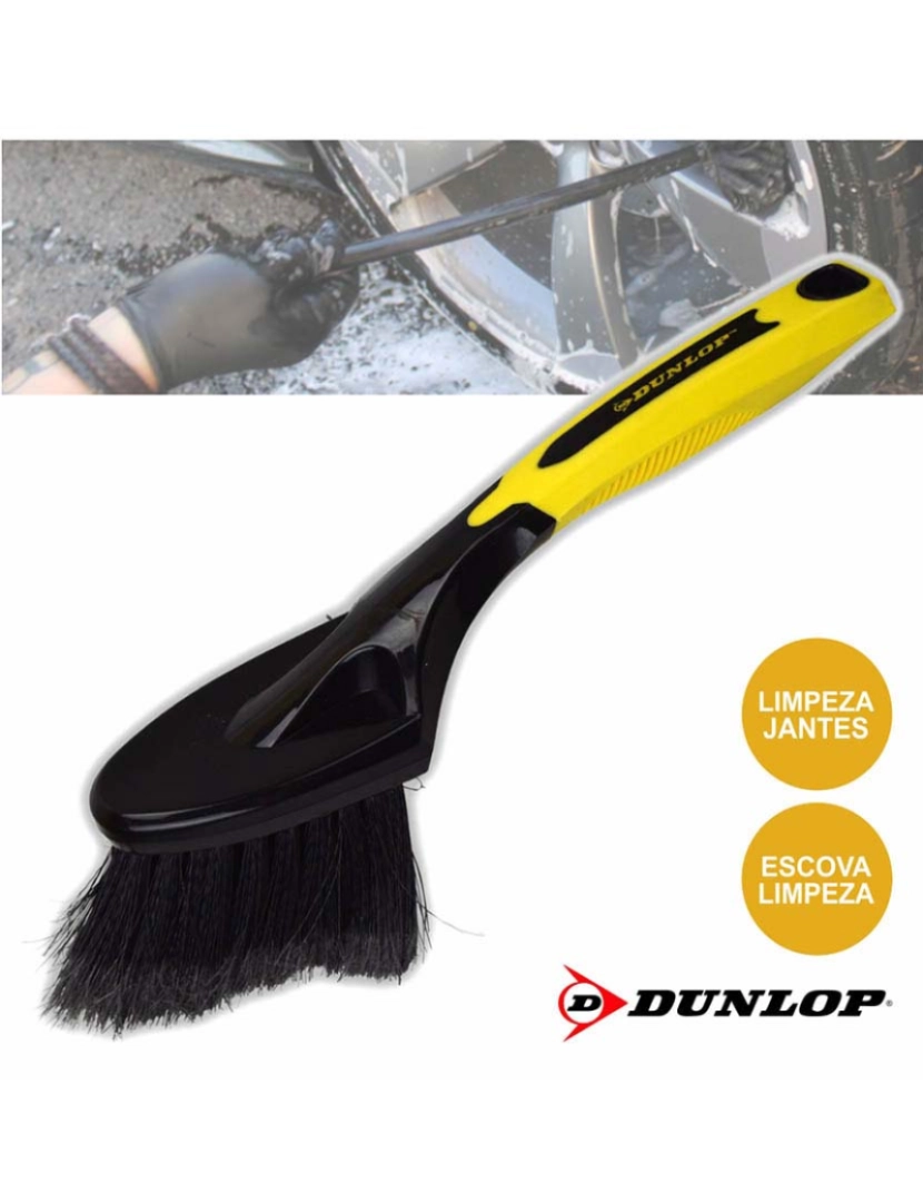 Dunlop - Escova de Limpeza Automóvel p/ Jantes Dunlop 