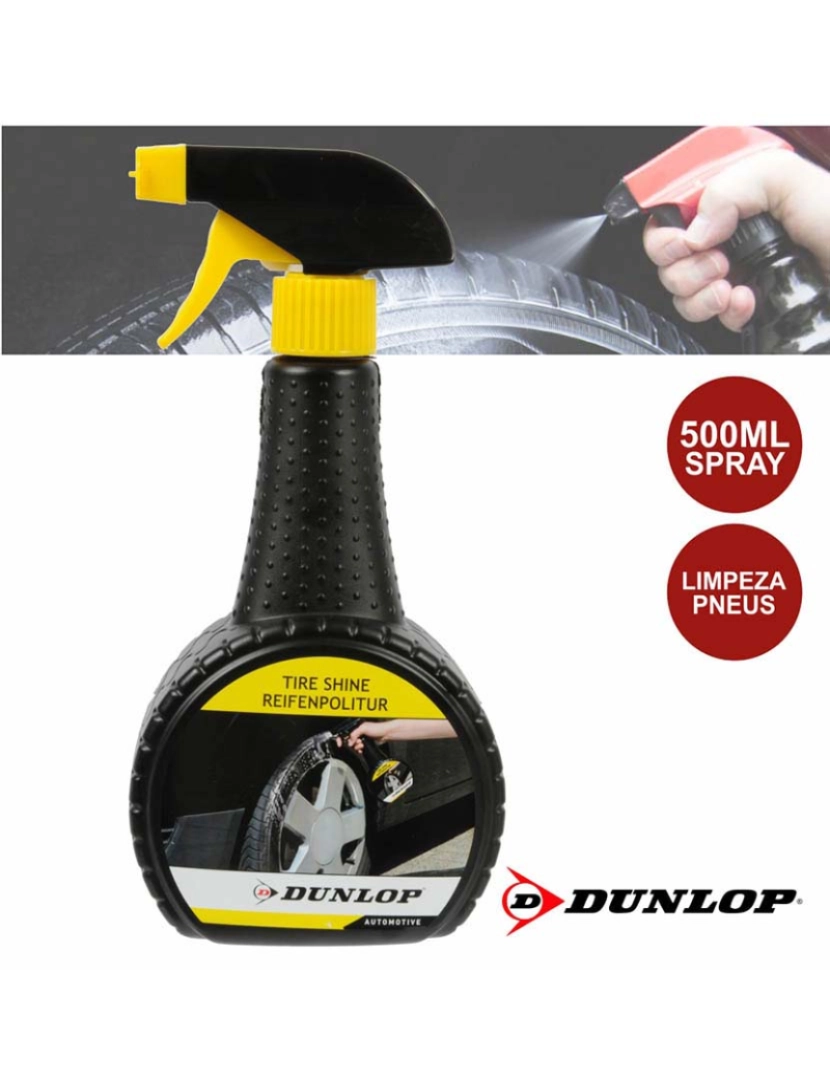 Dunlop - Spray de 500Ml Limpeza Pneus Dunlop 