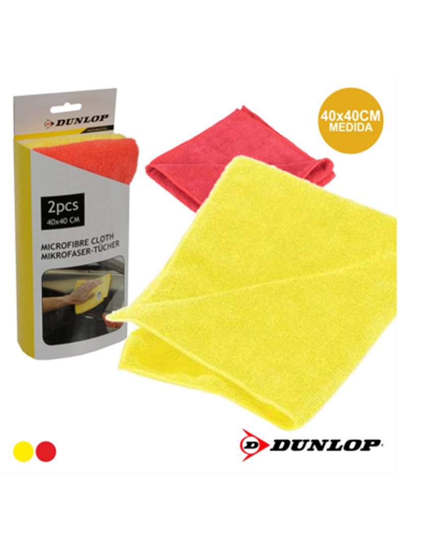 Dunlop - Panos Limpeza Automóvel Microfibras 2X Dunlop 
