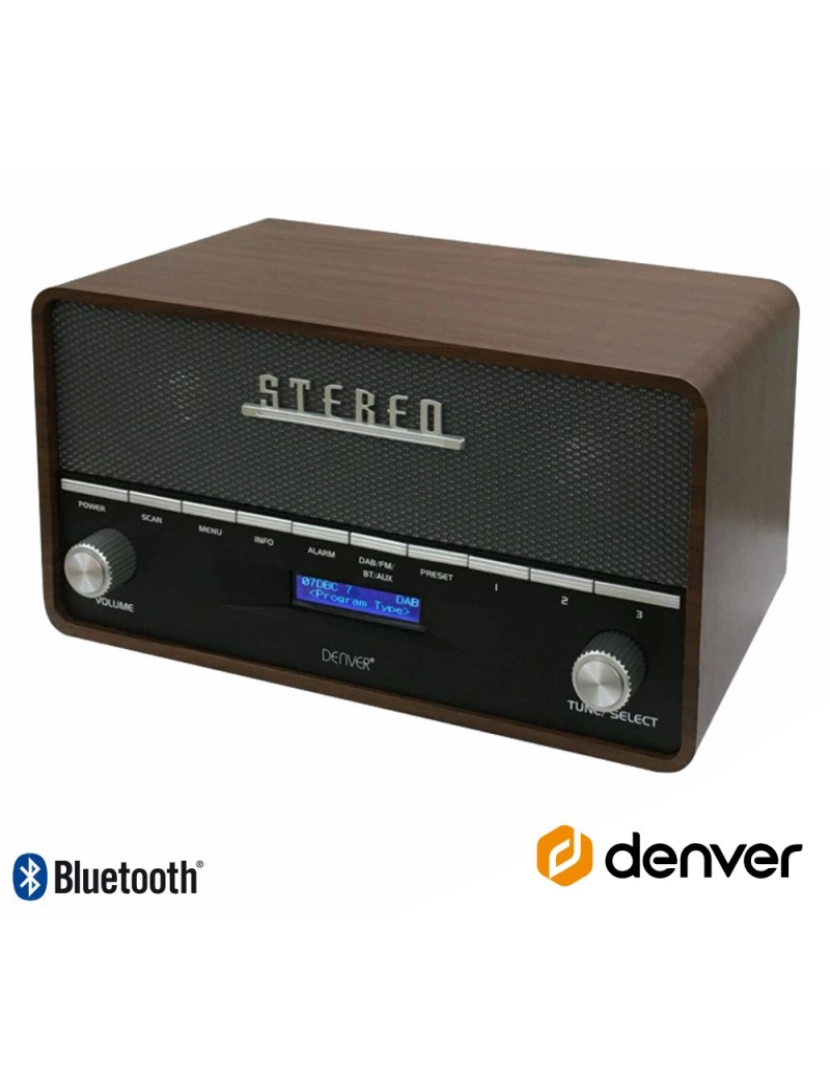 Denver - Rádio Bluetooth Am/Fmppl/Aux/Mp3 Vintage Denver