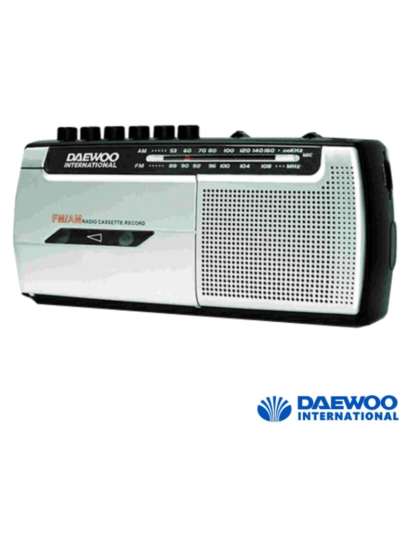 Daewoo - Rádio Portátil Am/Fm C/ Gravador Cassetes Daewoo