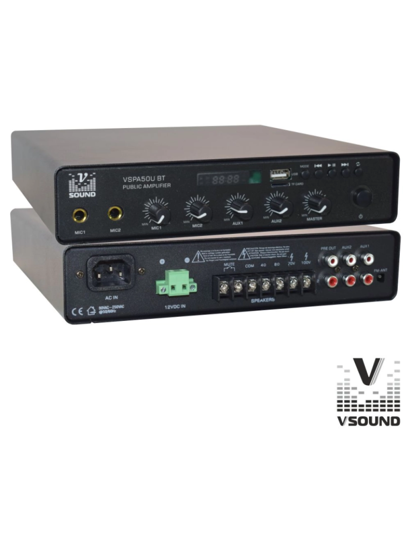 Vsound - Sistema Amplificado 50W USB/MP3/BT/FM VSOUND