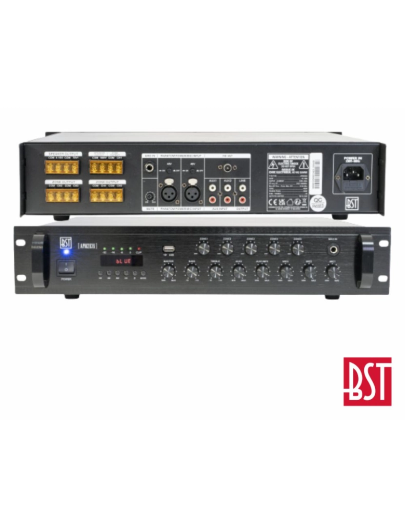 BST - Amplificador 5 Zonas Pa 230V 350W 100V USB/FM/BT BST