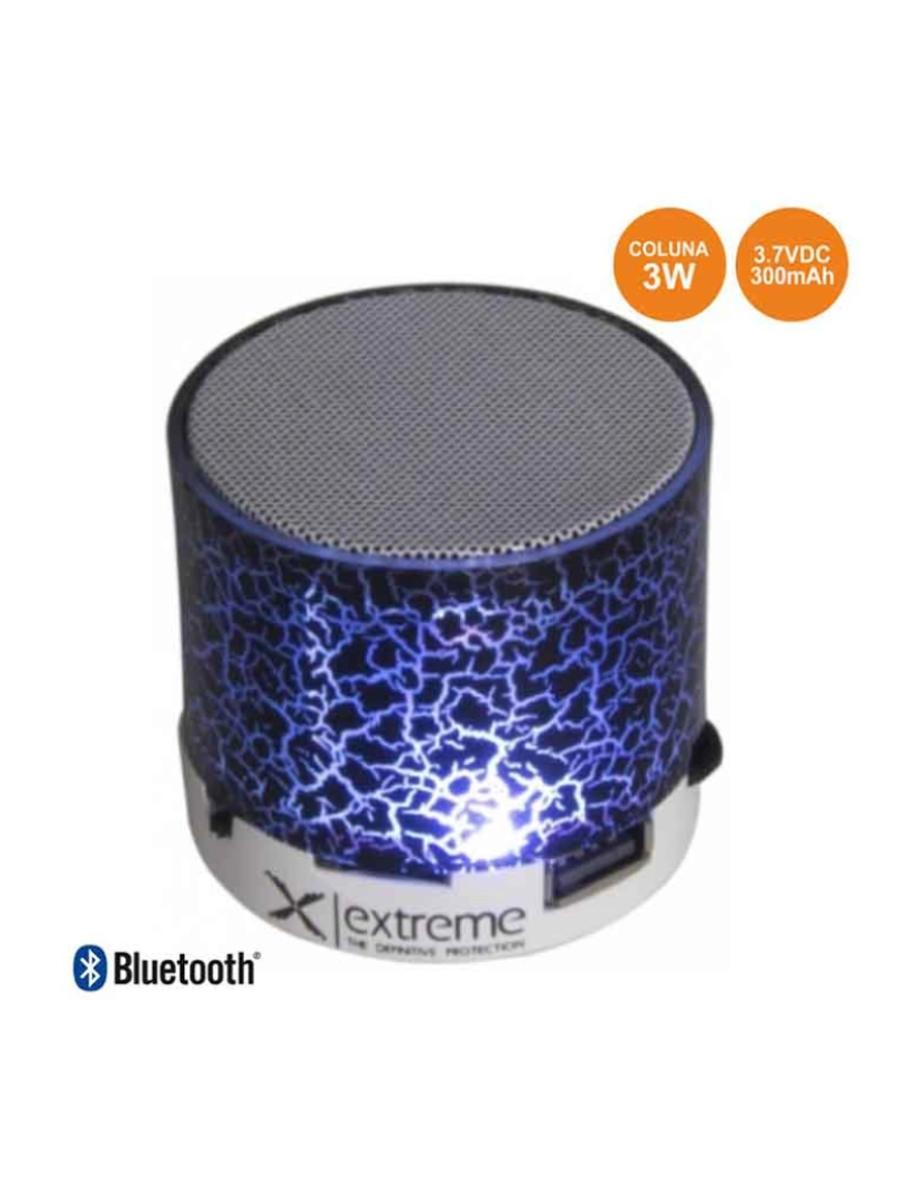 Div - Coluna Bluetooth Portátil 3W Sd/Bat/Led Branco              