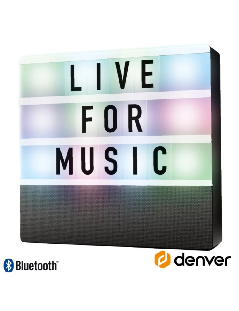 Denver - Coluna Bluetooth Portátil C/ Placa Mensagens Bat Led Denver