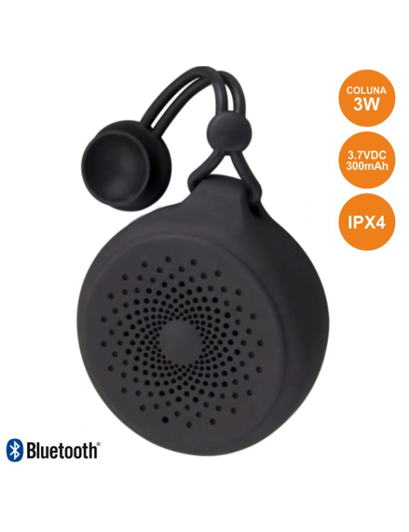 Div - Coluna Bluetooth Portátil Bat Mic Fita Ipx4 Preto 