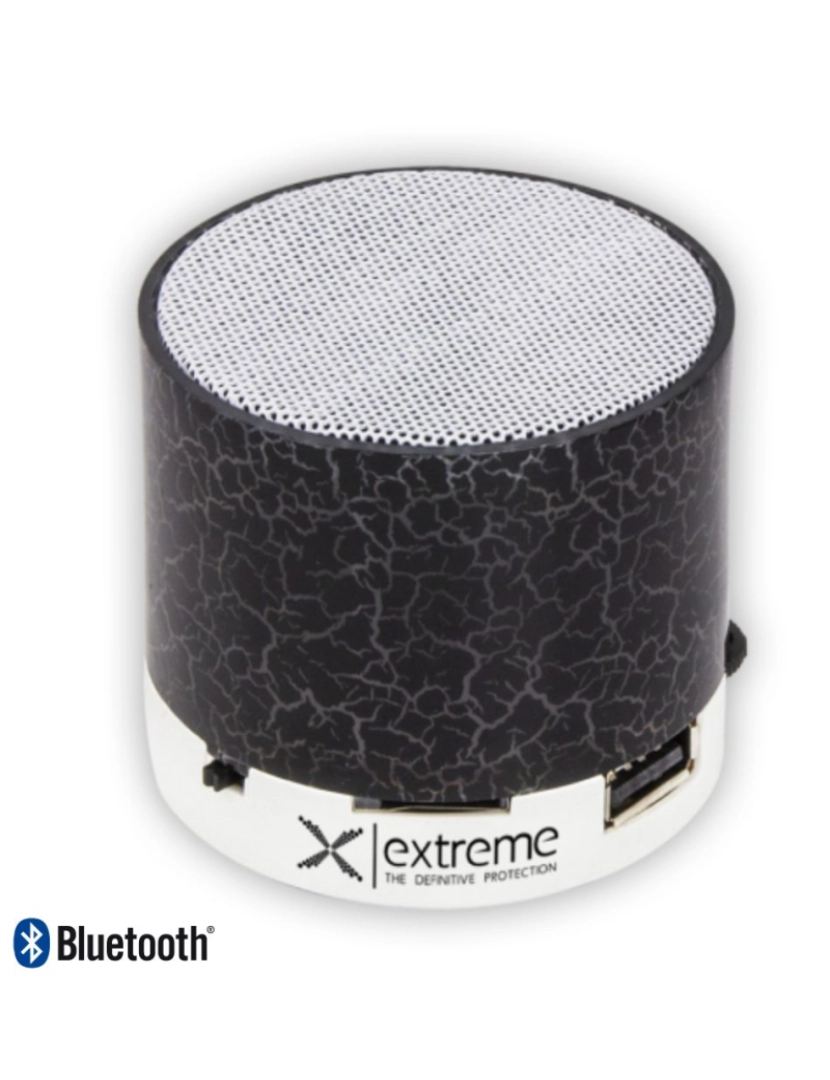 Coluna Bluetooth Portátil 3W SD/Bat/LED Preto - Div