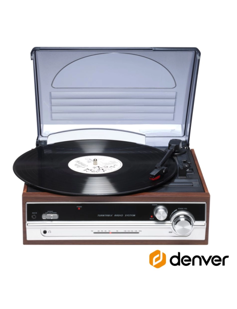 Denver - Gira-Discos 33/45/78RPM Vintage AUX/FM DENVER