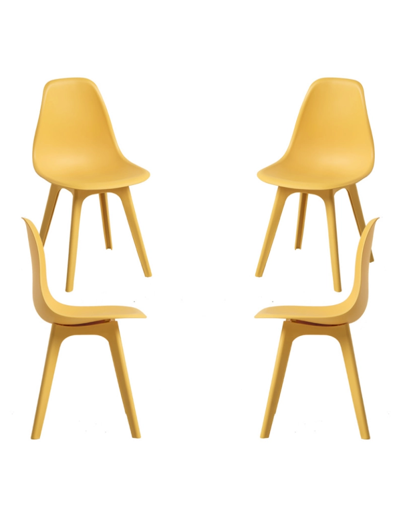 imagem de Pack 4 Cadeiras Kelen Suprym - Amarelo1