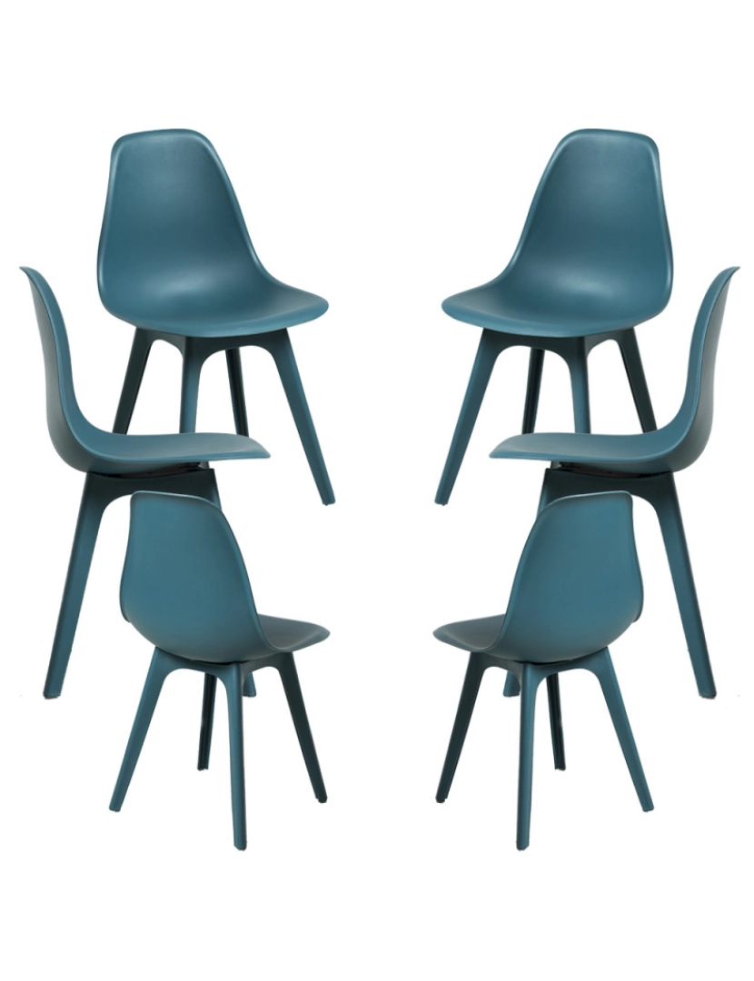 Presentes Miguel - Pack 6 Cadeiras Kelen Suprym - Verde-azulado