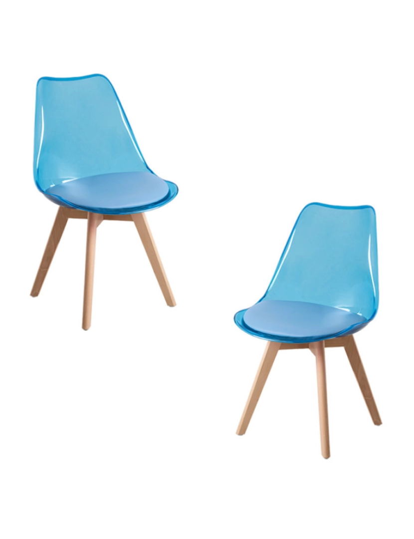 imagem de Pack 2 Cadeiras Synk Transparentes - Azul1