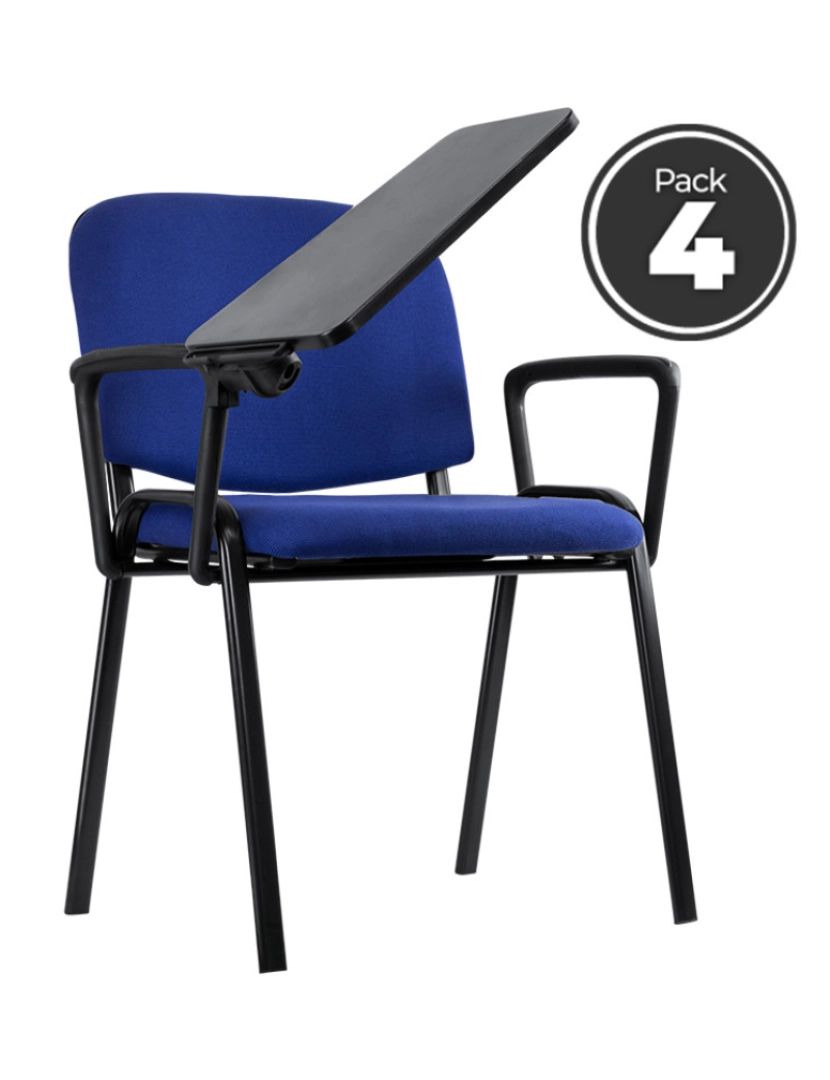 Presentes Miguel - Pack 4 Cadeiras Ofis com Pá e Braço - Azul