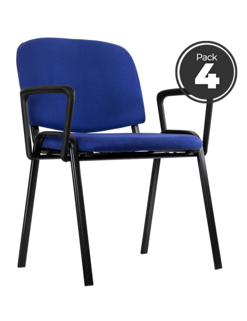 Presentes Miguel - Pack 4 Cadeiras Ofis com Braços - Azul