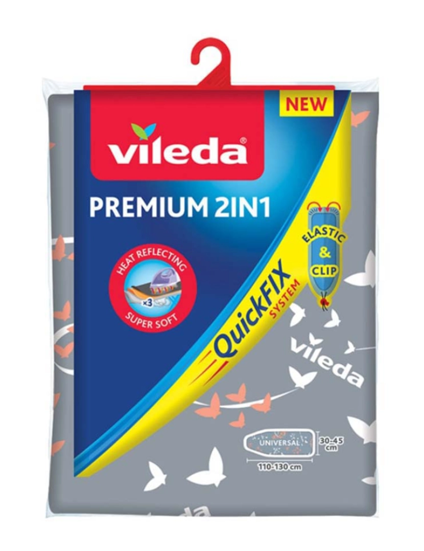 Vileda -  Capa Engomar Metalizada Premium 2Em1 Azul Quick Fix