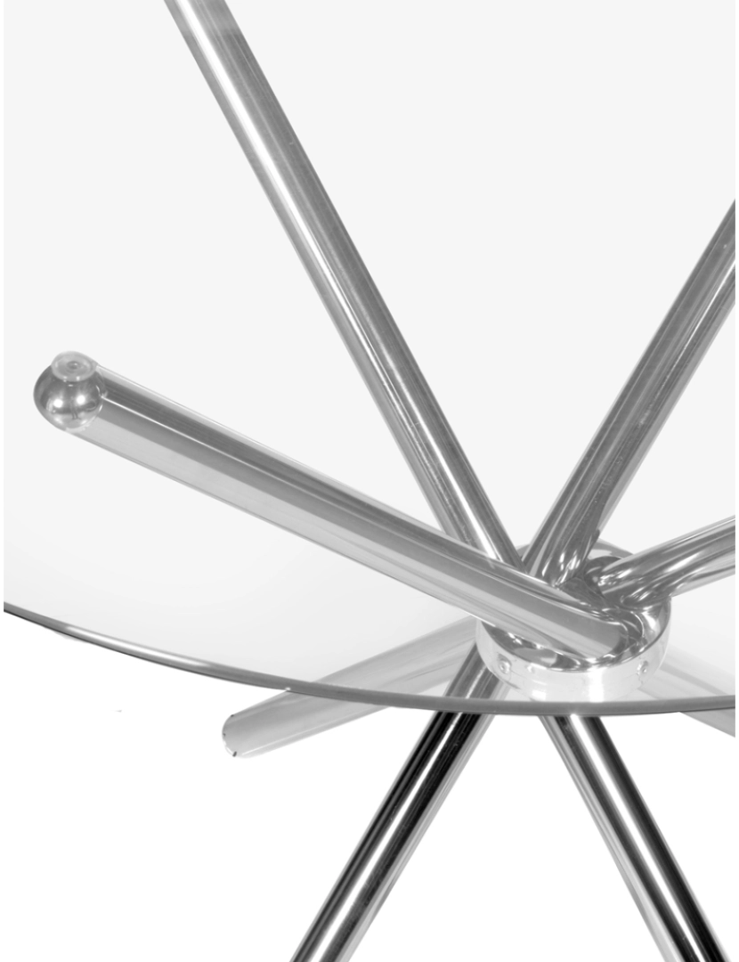 imagem de Mesa com Estrutura cromada e tampo de vidro transparente3