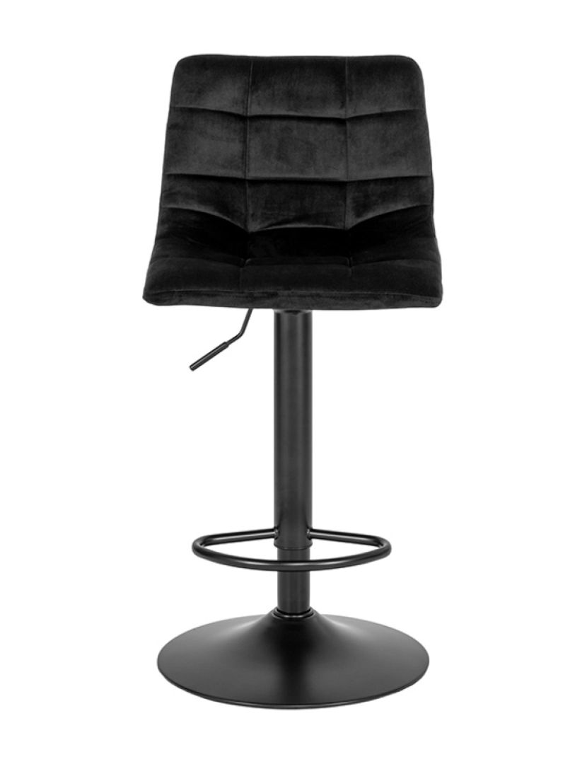 House Nordic - Cadeira Bar Veludo Preto com Pernas Pretas