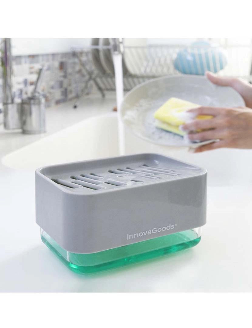 Innovagoods - Dispensador de Detergente 2 Em 1 P/ Lava-Louça Pushoap 