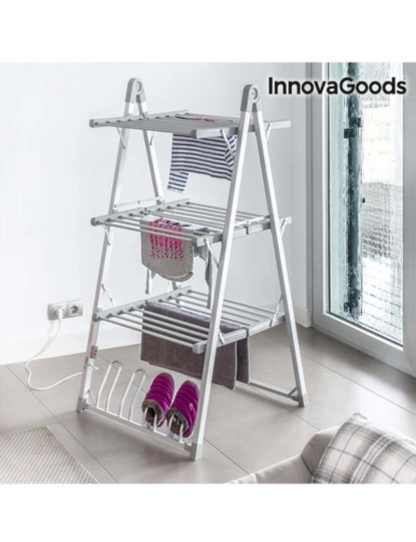 Innovagoods - Varal Elétrico Dobrável Compak InnovaGoods 300W Cinzento (30 Barras)