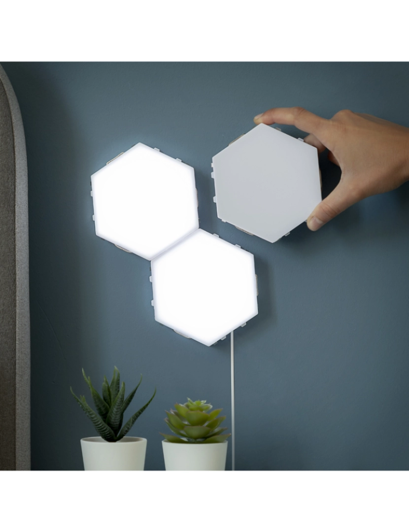 Innovagoods - Conjunto de Painéis LED Modulares Magnéticos e Táteis Tilight InnovaGoods (Pack de 3)