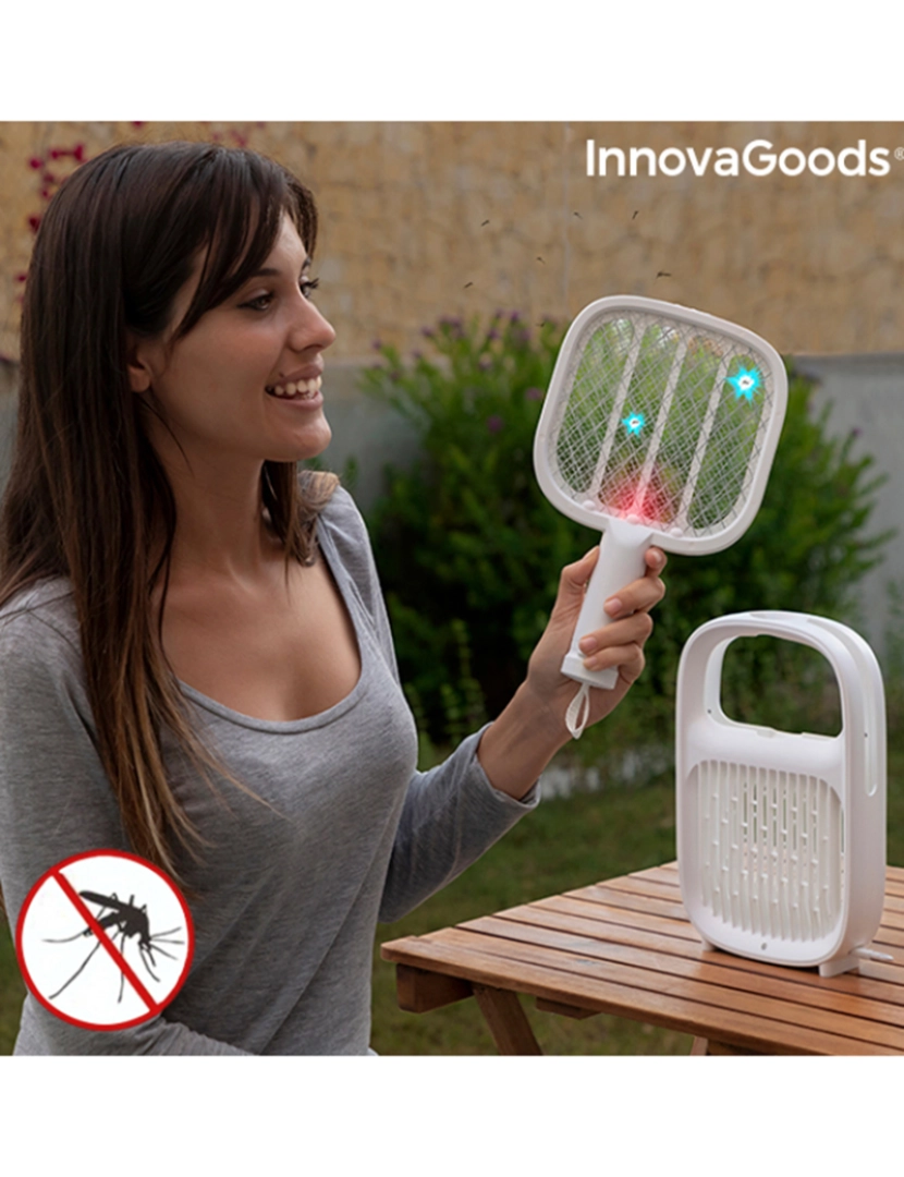 BB - Lâmpada antimosquitos e raquete elétrica recarregável 2 em 1 Swateck InnovaGoods