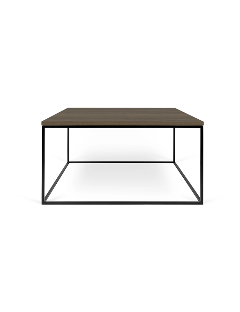 imagem de Mesa Gleam 75 Kit Walnut Pernas Pretas1