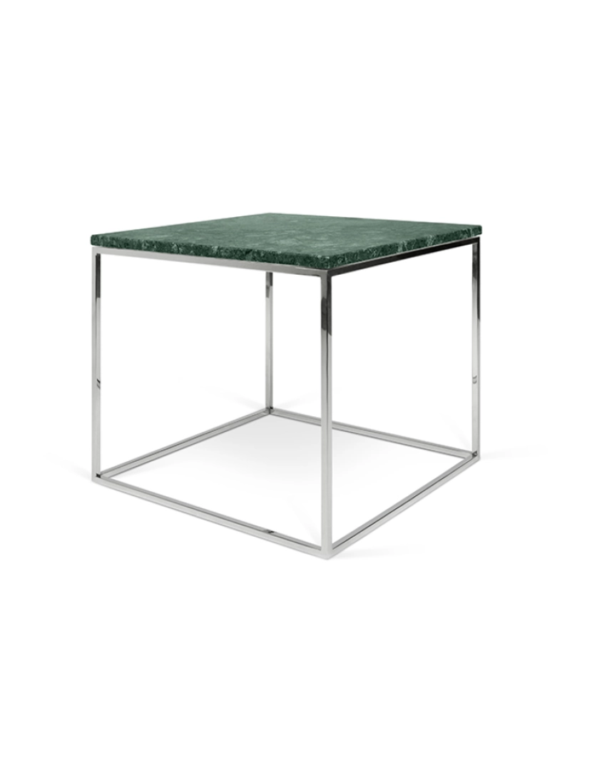 imagem de Mesa Gleam 50 Mármore Verde Pés Cromados5