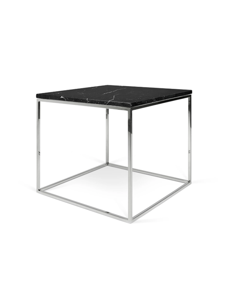 imagem de Mesa Gleam 50 Mármore Preto Pernas Cromadas5